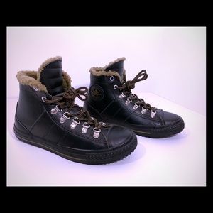 Converse Winter Faux Fur Lined Black Leather Boot